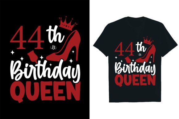 44th Birthday Queen Graphics for T-Shirt Designs & Commercial Use