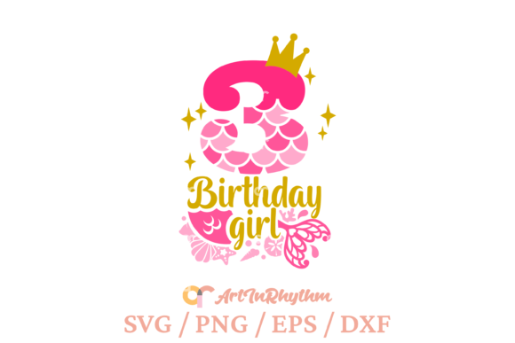 Birthday Mermaid Graphics for Joyful T-Shirt Designs