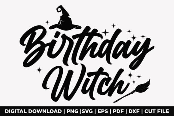 Birthday Witch T-Shirt Graphics for Halloween Merchandise