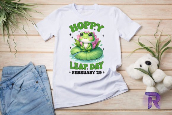 Funny Frog Hoppy Leap Day Birthday Graphics for T-Shirt Designs