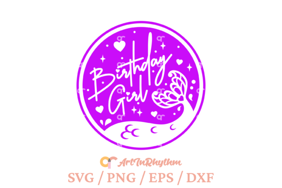 Mermaid Birthday Girl Graphics for T-Shirt & Craft Projects