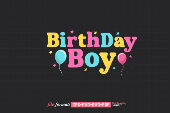 Retro Birthday Graphics for Crafts and Merchandise