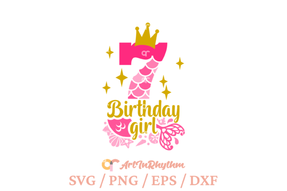 The Birthday Mermaid: A Graphic Asset for T-Shirt Designs and Joyful Brands